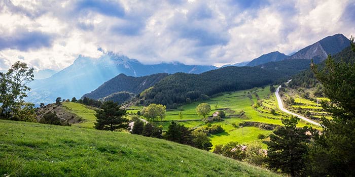 Gisclareny con el Pedraforca al fondo